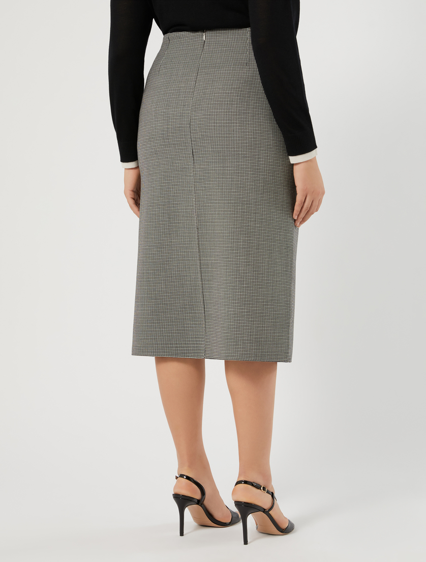 Stretch double wool skirt - WHITE BLACK - Marina Rinaldi - 4