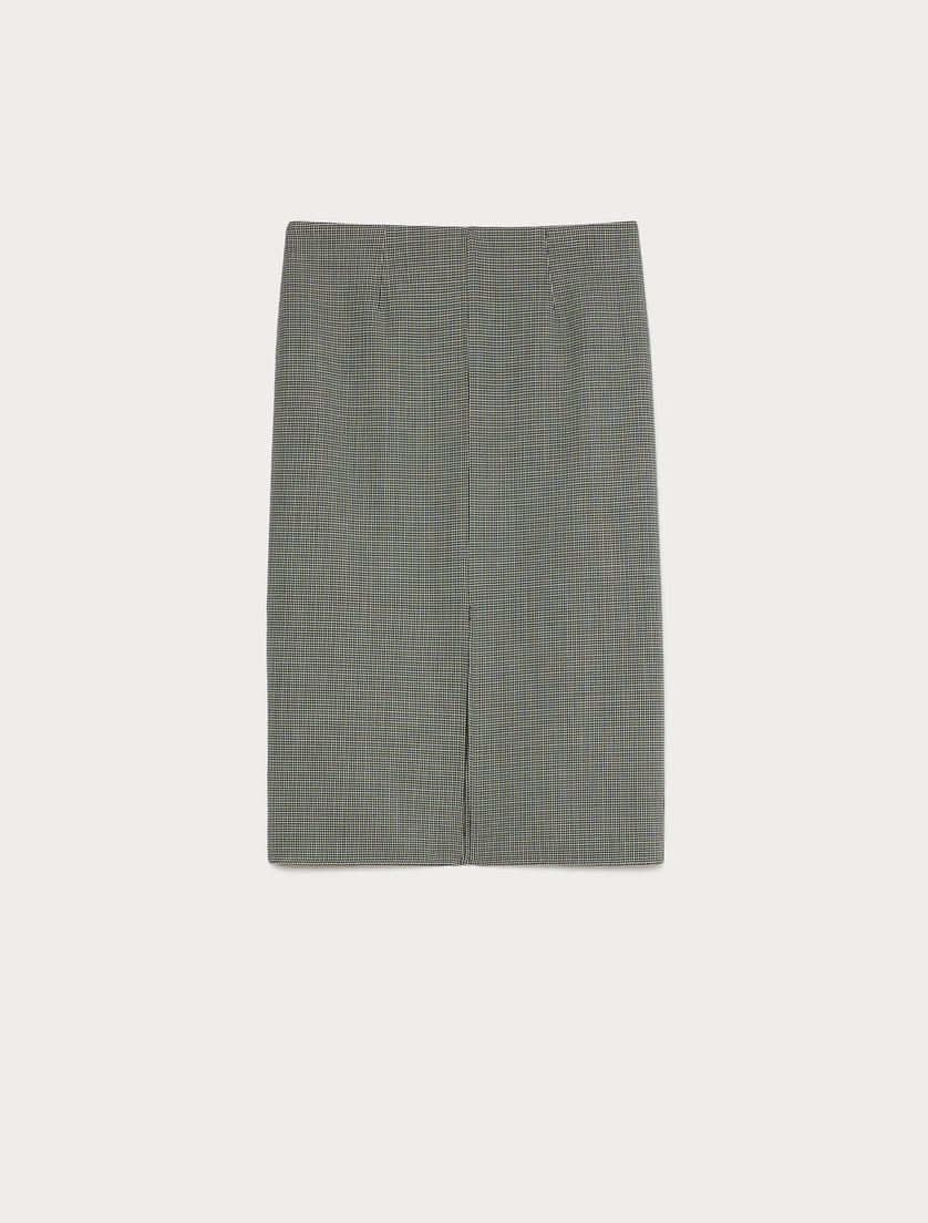 Stretch double wool skirt - WHITE BLACK - Marina Rinaldi