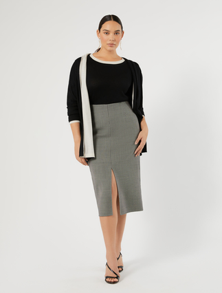 Stretch double wool skirt - Marina Rinaldi