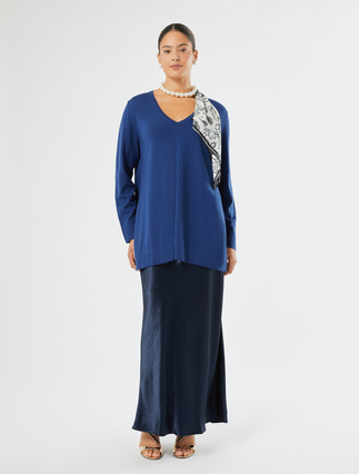 Gonna in envers satin - BLU NOTTE - Marina Rinaldi - 2