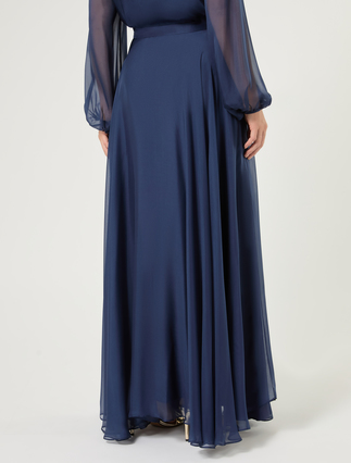 Chiffon skirt - NAVY - Marina Rinaldi - 4