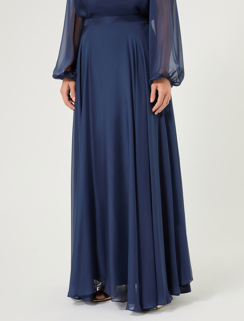 Chiffon skirt - NAVY - Marina Rinaldi - 3