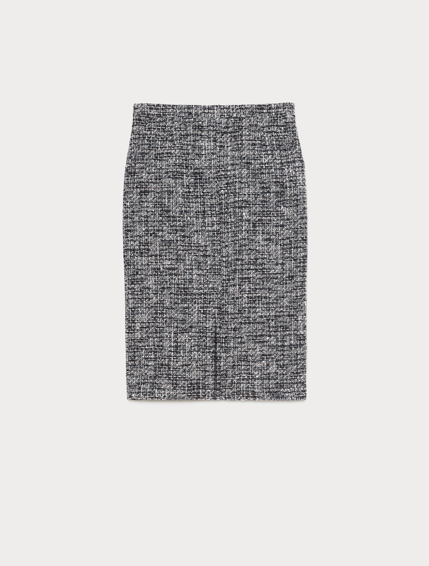 Bouclé fabric skirt - BLACK WHITE - Marina Rinaldi