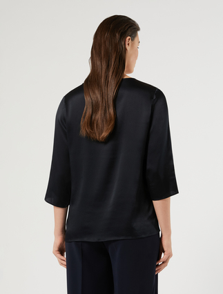 Satin blouse - MIDNIGHTBLUE - Marina Rinaldi - 4