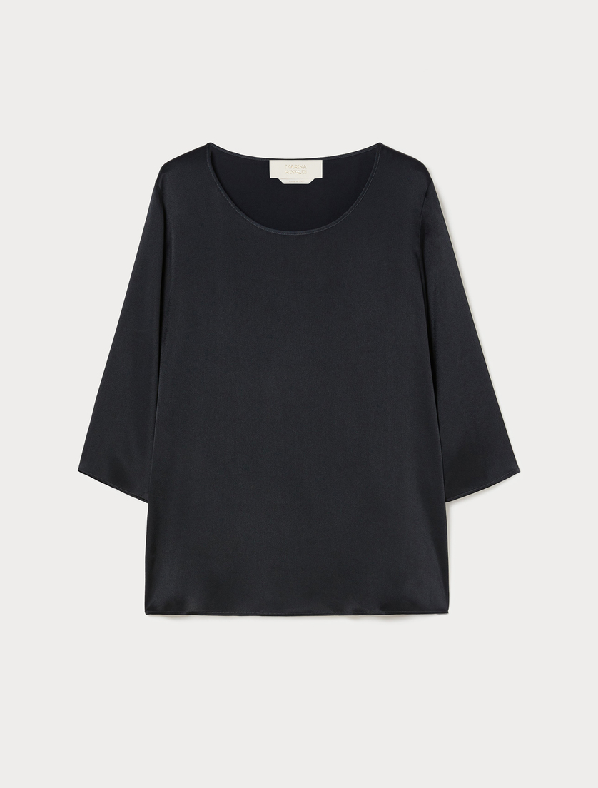 Satin blouse - MIDNIGHTBLUE - Marina Rinaldi
