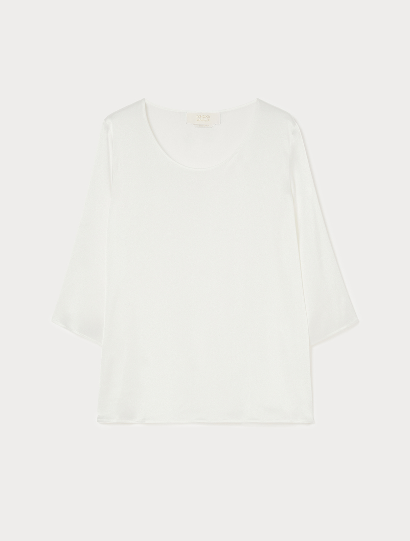 Satin blouse - WHITE - Marina Rinaldi