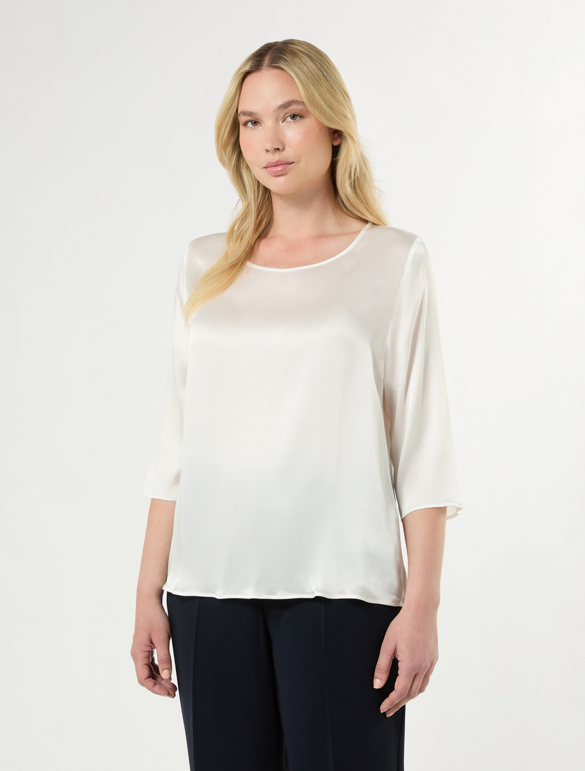 Satin blouse - WHITE - Marina Rinaldi - 3