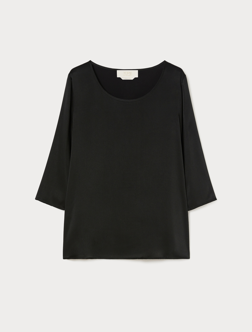 Satin blouse - BLACK - Marina Rinaldi