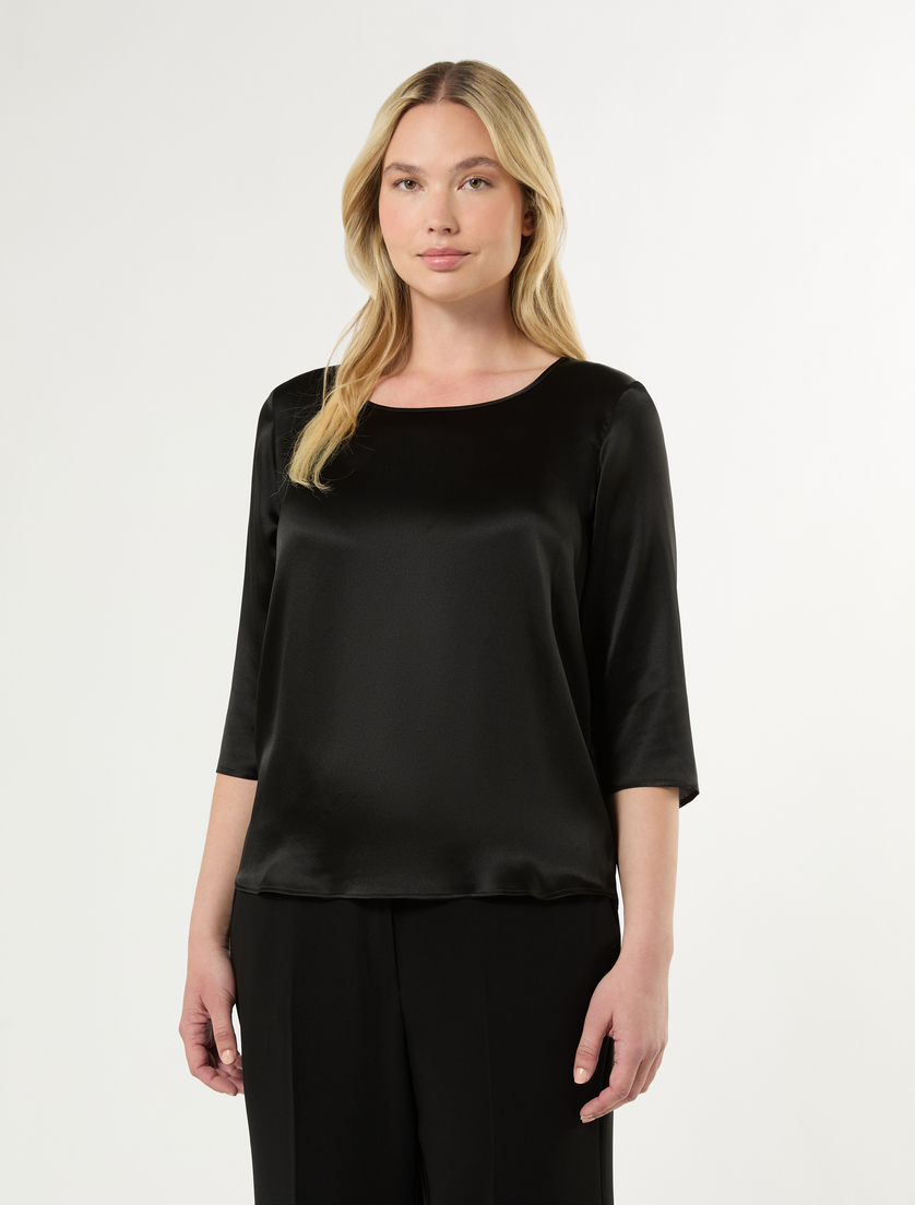 Satin blouse - BLACK - Marina Rinaldi - 3