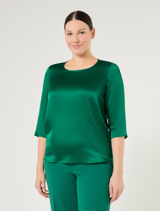 Satin blouse - EMERALD - Marina Rinaldi - 3