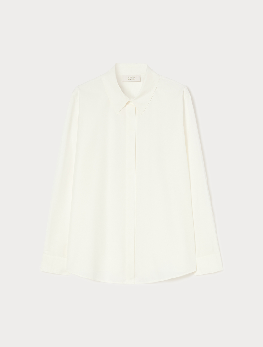 Cotton poplin shirt - WHITE - Marina Rinaldi