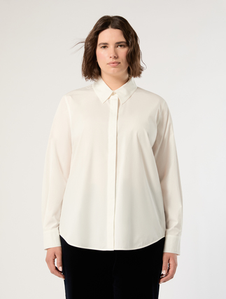 Cotton poplin shirt - WHITE - Marina Rinaldi - 3