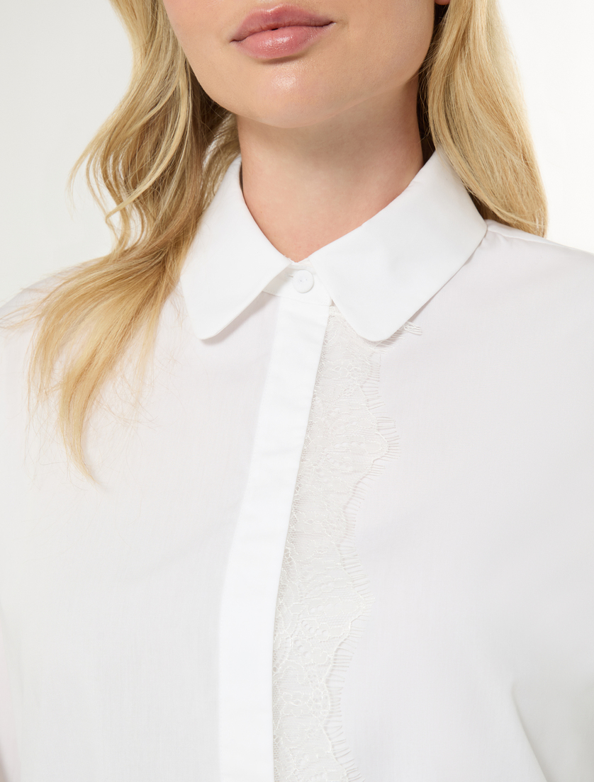 Cotton poplin shirt - OPTICAL WHITE - Marina Rinaldi - 5