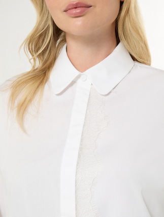 Cotton poplin shirt - OPTICAL WHITE - Marina Rinaldi - 5
