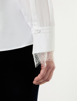 Cotton poplin shirt - OPTICAL WHITE - Marina Rinaldi - 6
