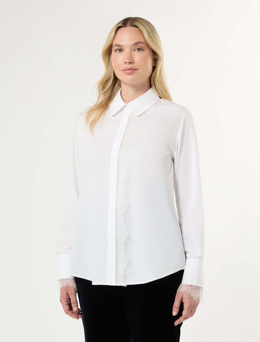 Cotton poplin shirt - OPTICAL WHITE - Marina Rinaldi - 3