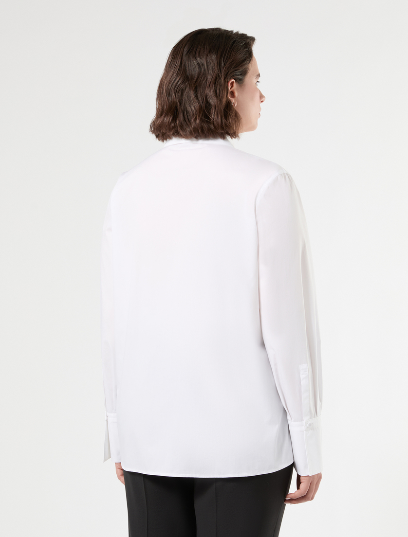 Embroidered poplin shirt - OPTICAL WHITE - Marina Rinaldi - 4
