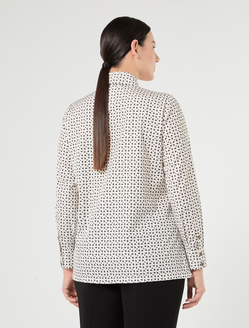 Printed poplin shirt - WHITE BLACK - Marina Rinaldi - 4
