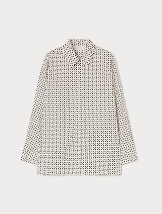 Printed poplin shirt - WHITE BLACK - Marina Rinaldi - 1