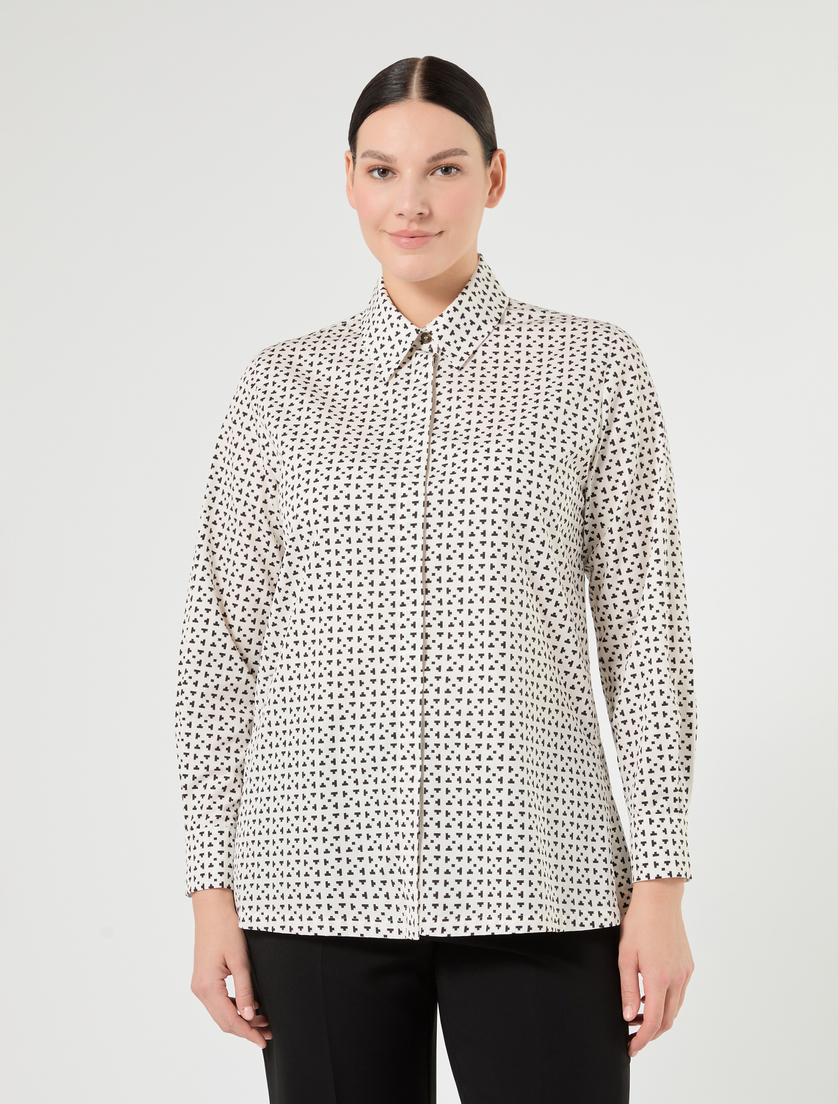 Printed poplin shirt - WHITE BLACK - Marina Rinaldi - 3