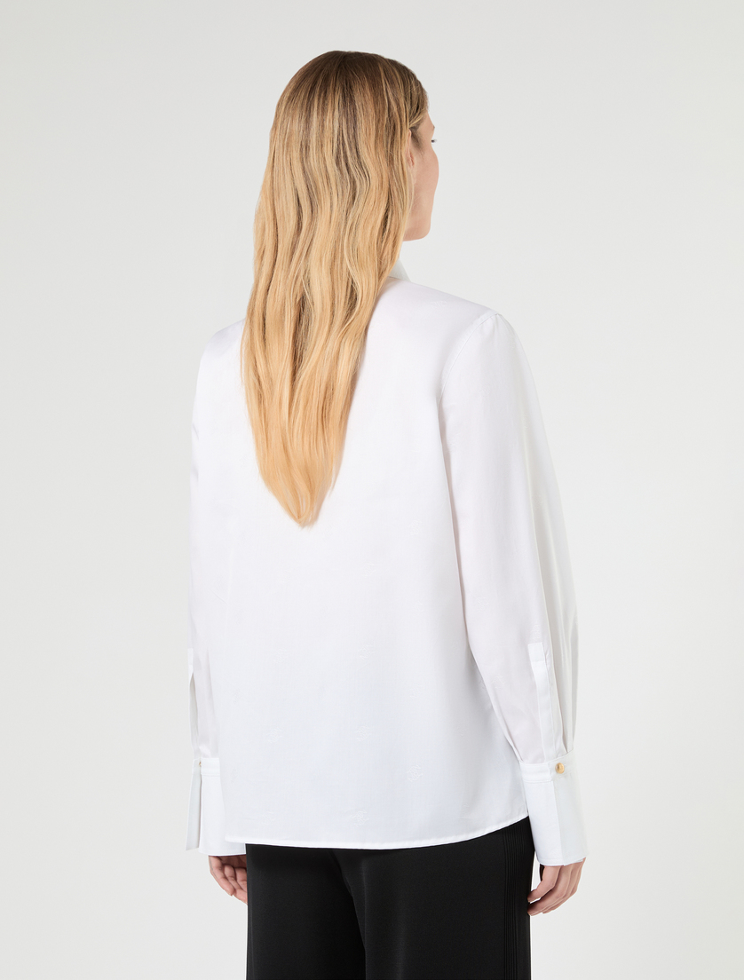 Chemise en popeline jacquard - BLANC NEUTRE - Marina Rinaldi - 4