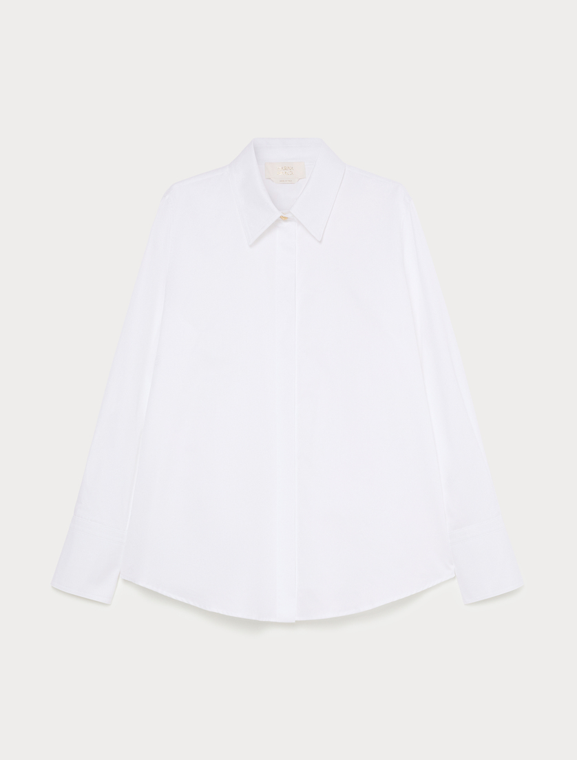 Chemise en popeline jacquard - BLANC NEUTRE - Marina Rinaldi