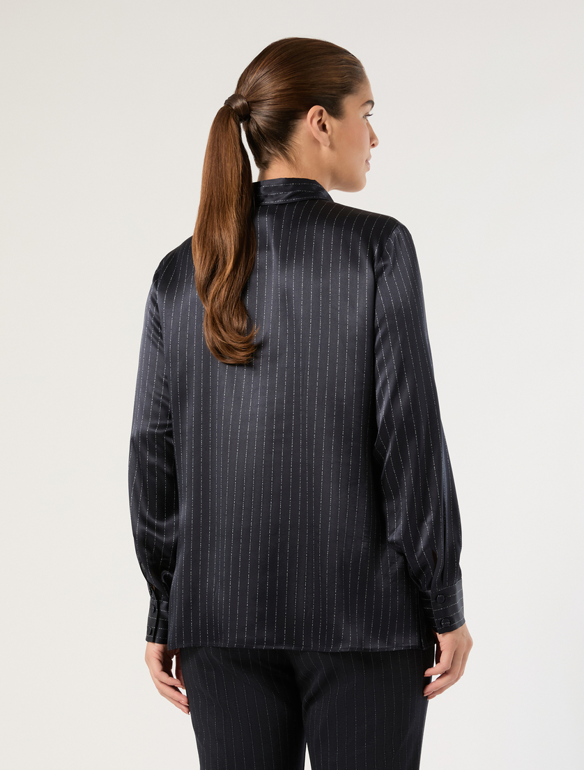 Silk satin shirt - MIDNIGHTBLUE - Marina Rinaldi - 4