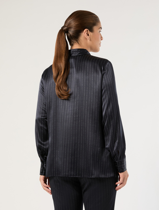Silk satin shirt - MIDNIGHTBLUE - Marina Rinaldi - 4