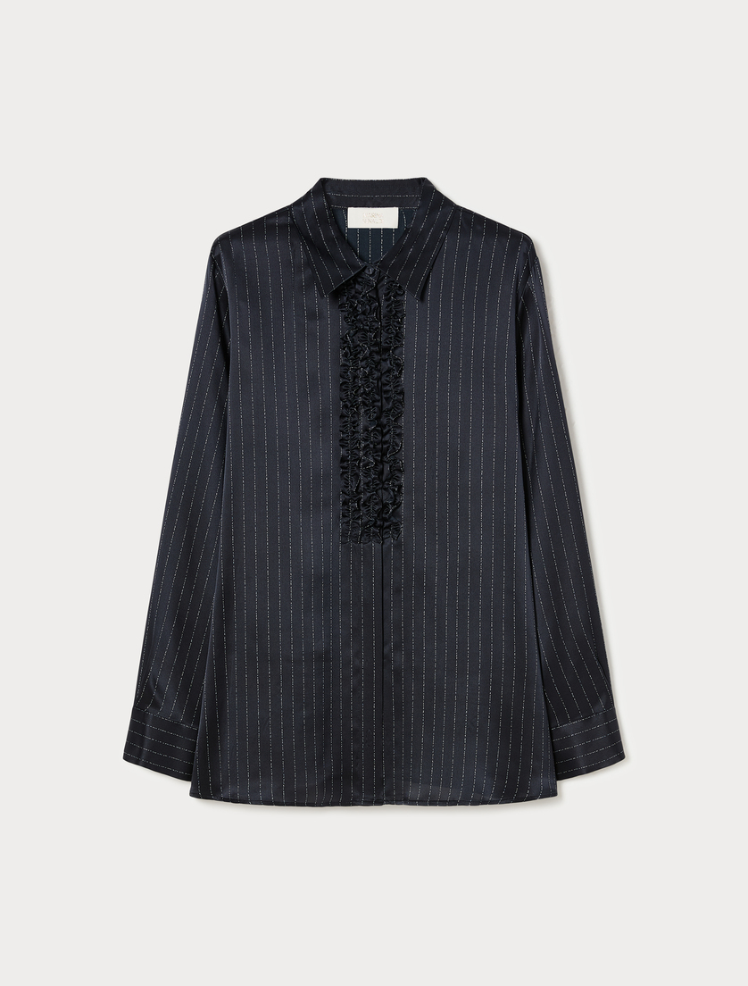 Silk satin shirt - MIDNIGHTBLUE - Marina Rinaldi