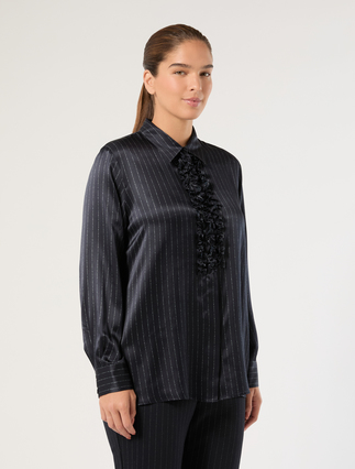 Silk satin shirt - MIDNIGHTBLUE - Marina Rinaldi - 3