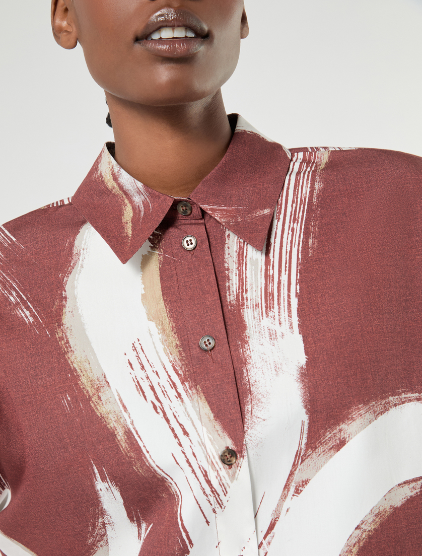Cotton poplin shirt - BRICK RED - Marina Rinaldi - 5