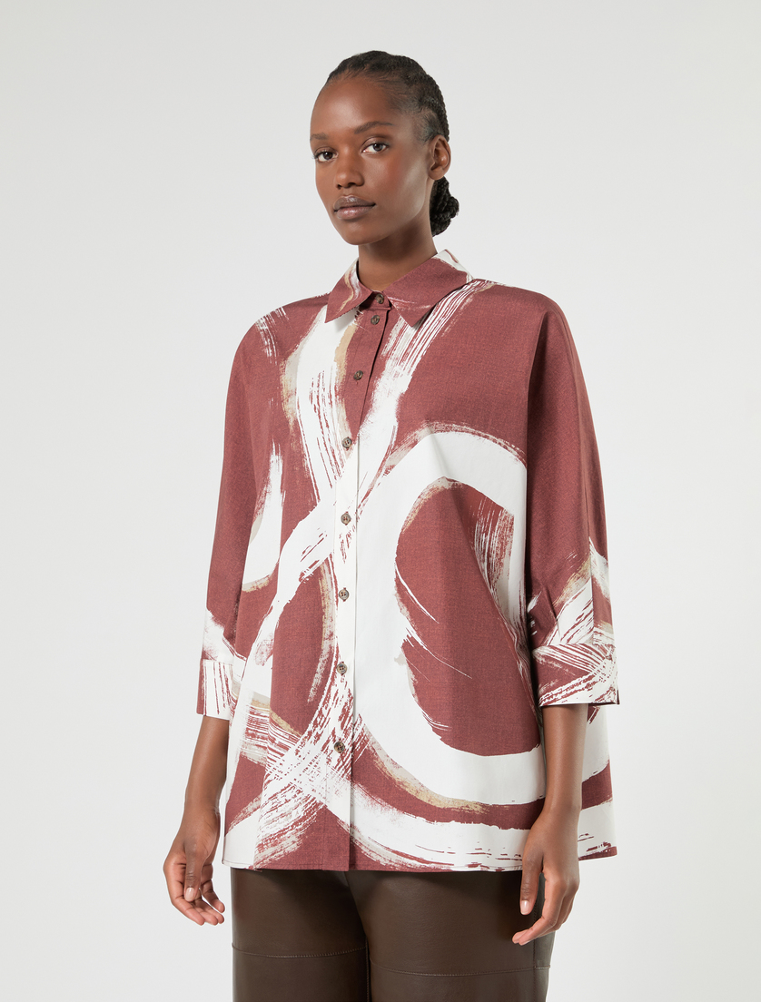 Cotton poplin shirt - BRICK RED - Marina Rinaldi - 3
