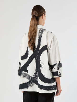 Chemise en popeline de coton - BLANC NOIR - Marina Rinaldi - 4