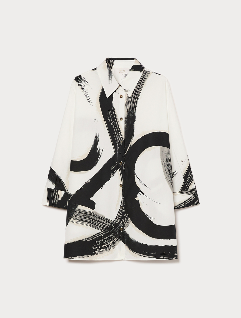 Chemise en popeline de coton - BLANC NOIR - Marina Rinaldi