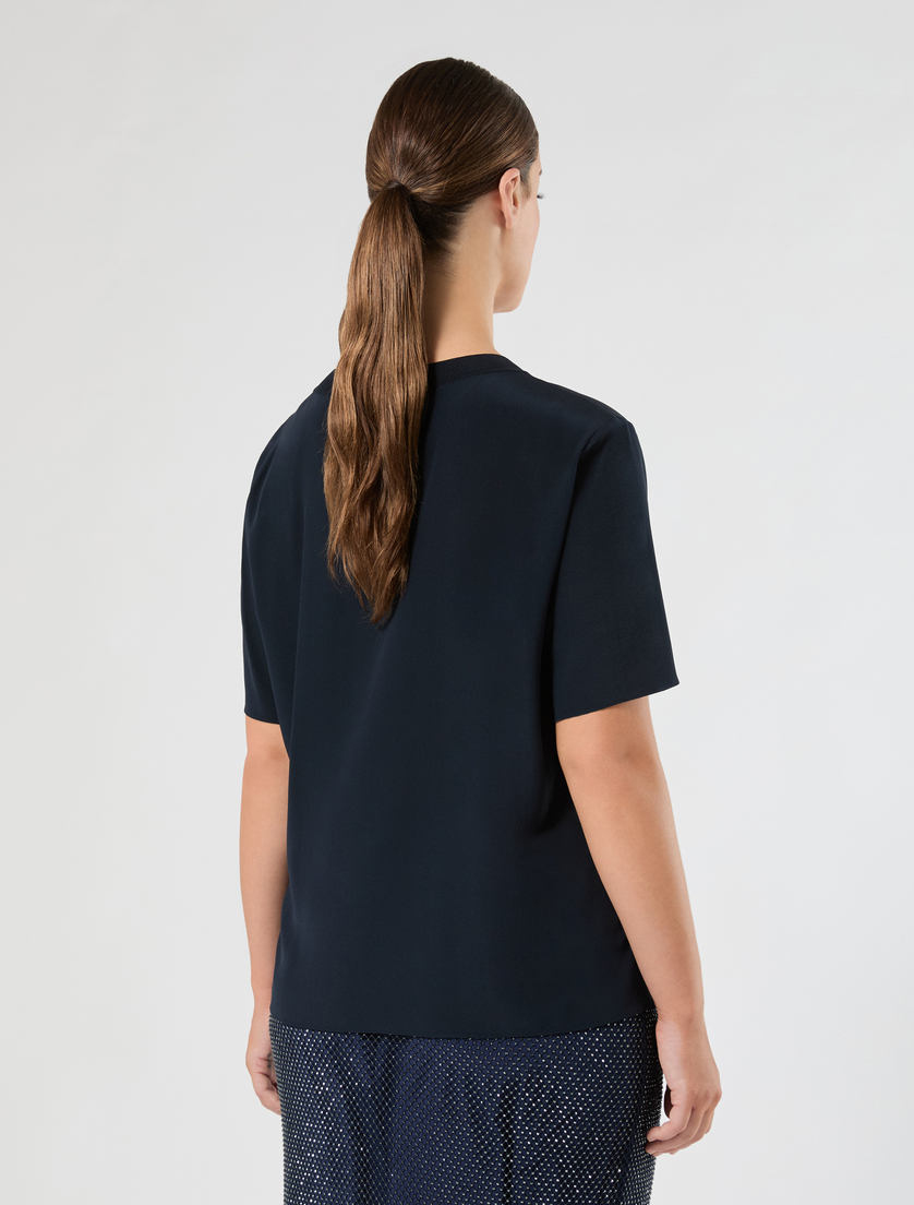 Silk crêpe de Chine blouse - MIDNIGHTBLUE - Marina Rinaldi - 4
