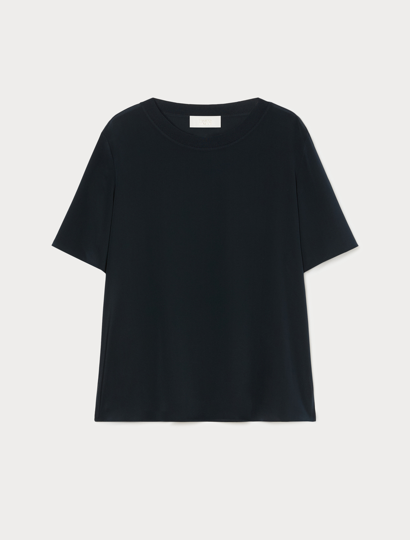 Silk crêpe de Chine blouse - MIDNIGHTBLUE - Marina Rinaldi