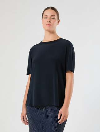 Silk crêpe de Chine blouse - MIDNIGHTBLUE - Marina Rinaldi - 3