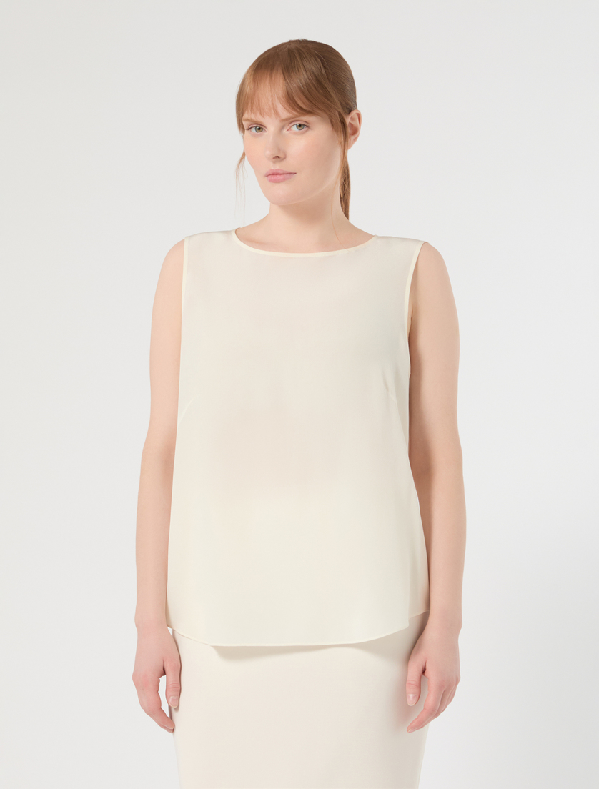 Silk crepe de chine blouse - IVORY - Marina Rinaldi - 3