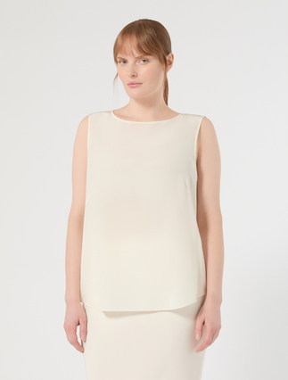 Bluse aus Seiden-Crêpe-de-Chine - CREME