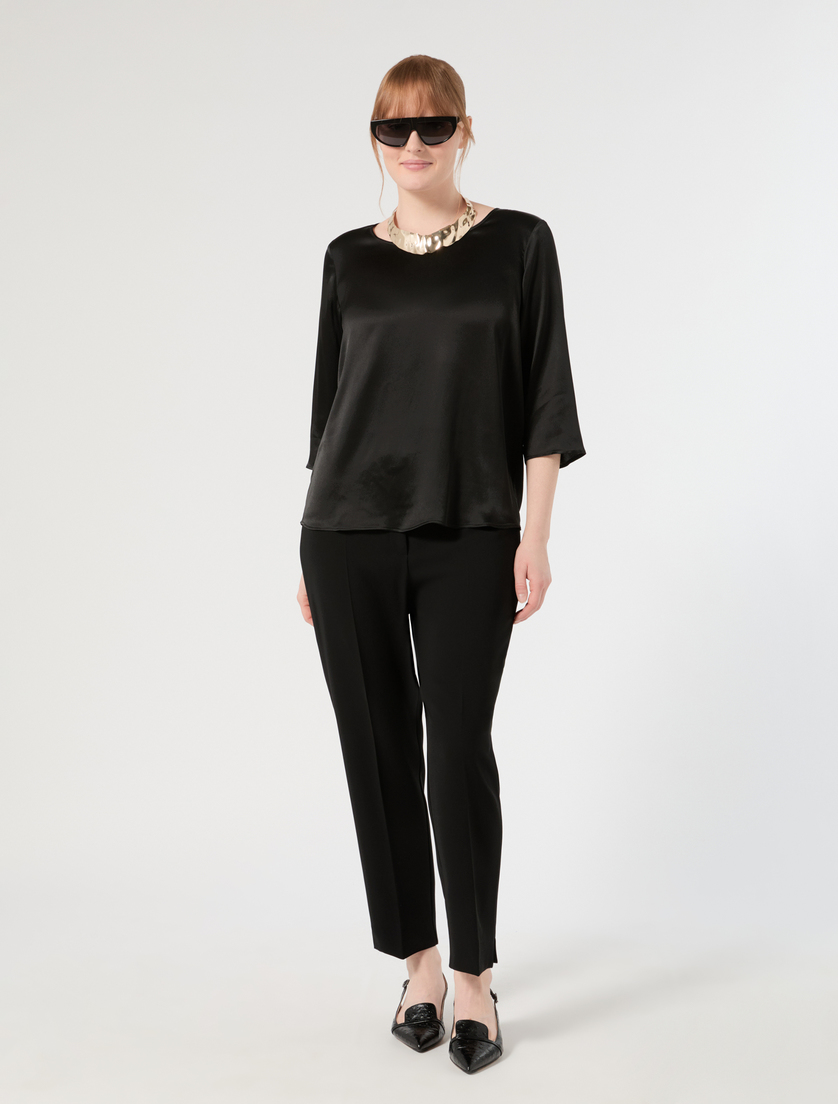 Slim-fit cady trousers - BLACK - Marina Rinaldi - 2