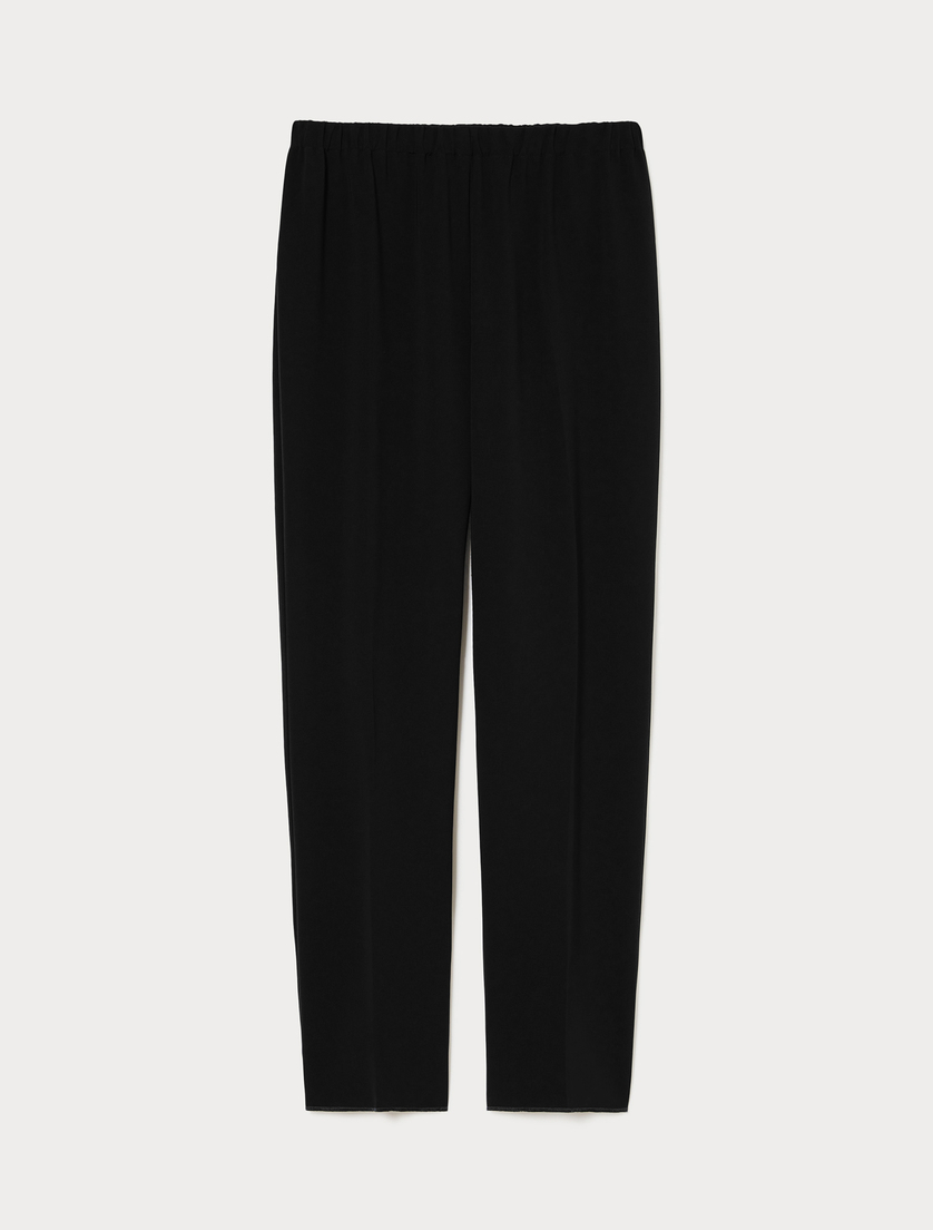 Straight-fit cady trousers - BLACK - Marina Rinaldi
