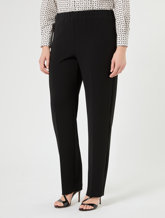 Straight-fit cady trousers - BLACK - Marina Rinaldi - 3
