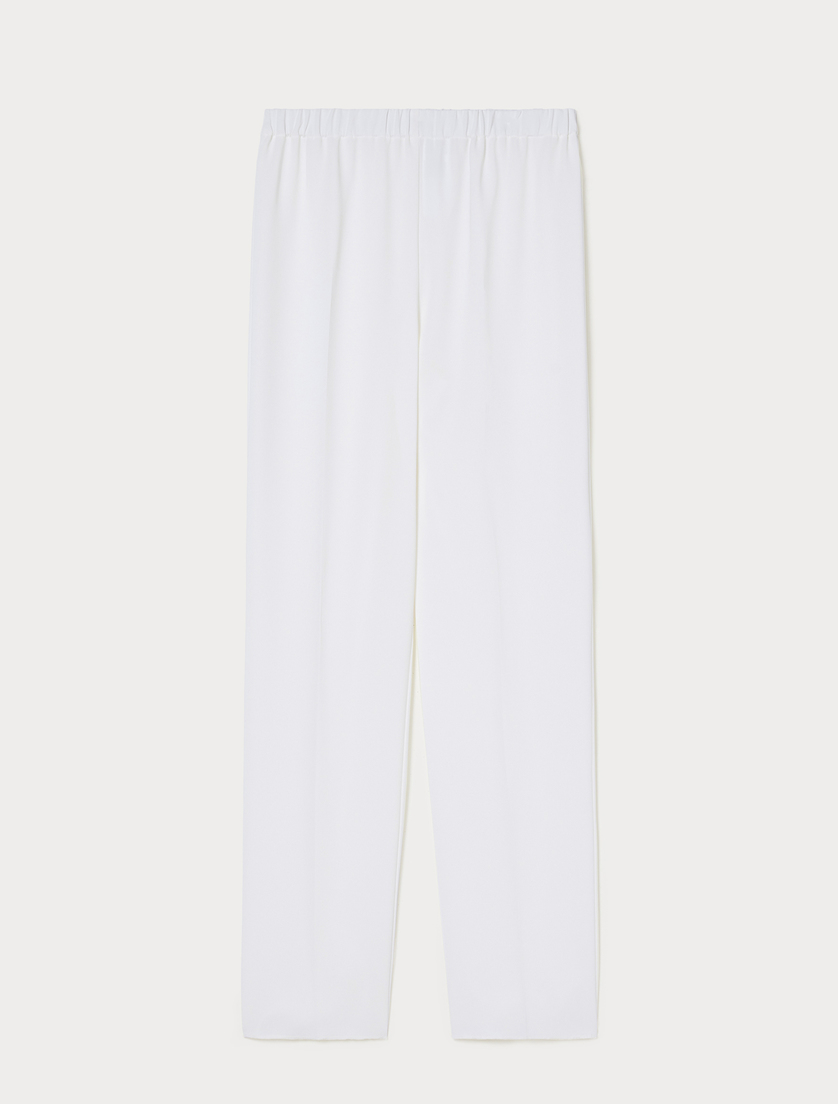 Straight-fit cady trousers - WHITE - Marina Rinaldi