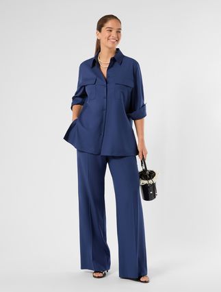 Wool trousers - CHINA BLUE - Marina Rinaldi - 2