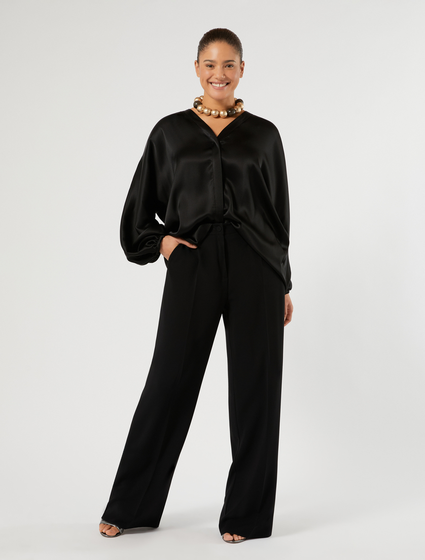 Wide-fit cady trousers - BLACK - Marina Rinaldi - 2
