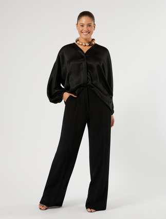 Wide-fit cady trousers - BLACK - Marina Rinaldi - 2
