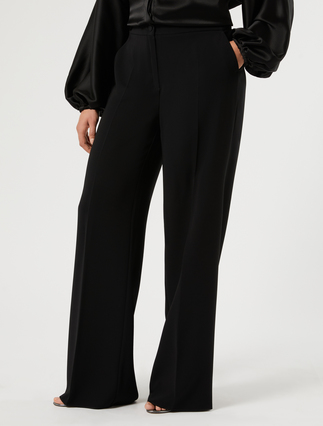 Wide-fit cady trousers - BLACK - Marina Rinaldi - 3
