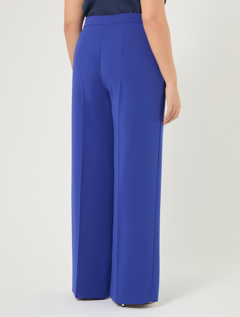 Wide-fit cady trousers - CORNFLOWER BLUE - Marina Rinaldi - 4