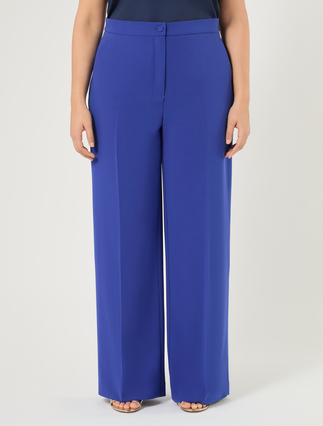 Wide-fit cady trousers - CORNFLOWER BLUE
