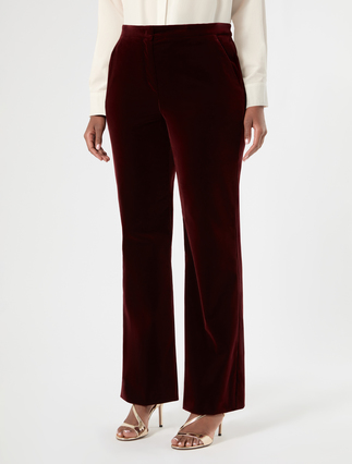 Velvet trousers - BRICK RED
